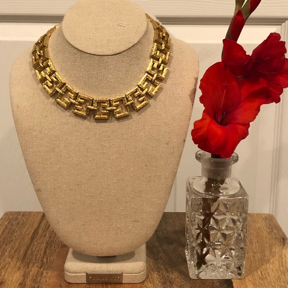 Grecian gold choker necklace